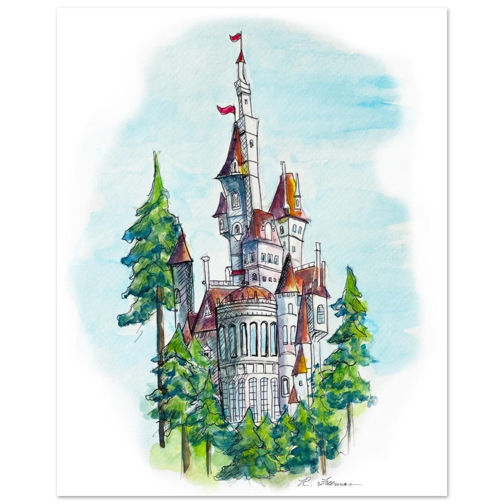 Beasts Castle from Disney - Premium Matte Paper Poster