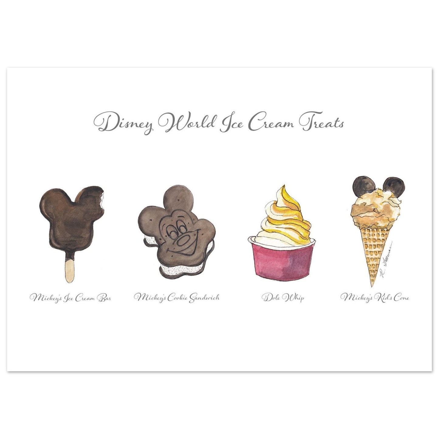 Disney World Ice Cream Treats - 20" x 28" Poster Print