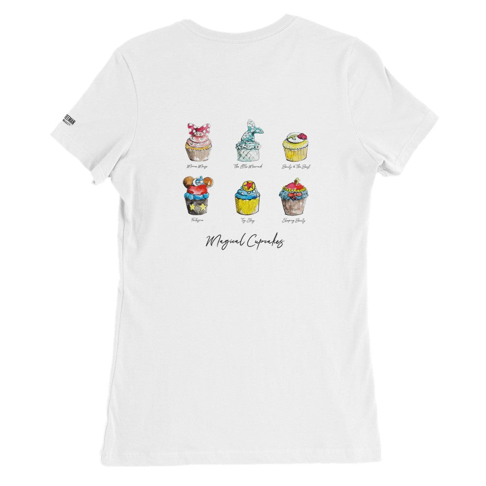 Magical Disney Cupcakes -Premium Womens Crewneck T-shirt