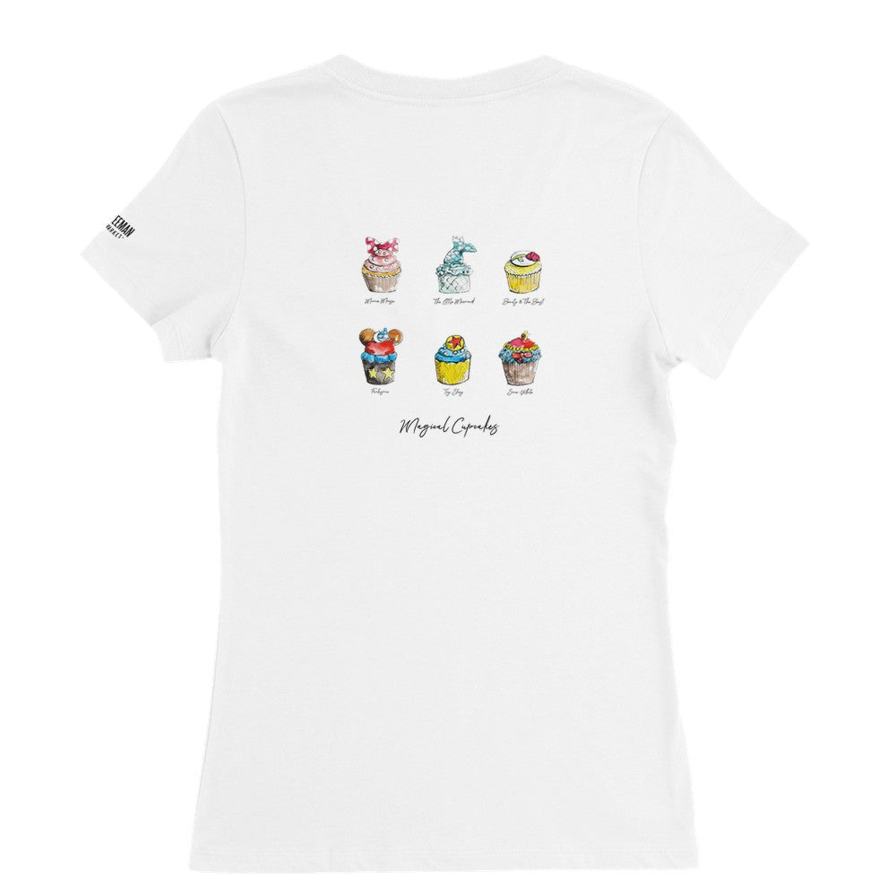 Magical Disney Cupcakes - Premium Womens V-Neck T-shirt