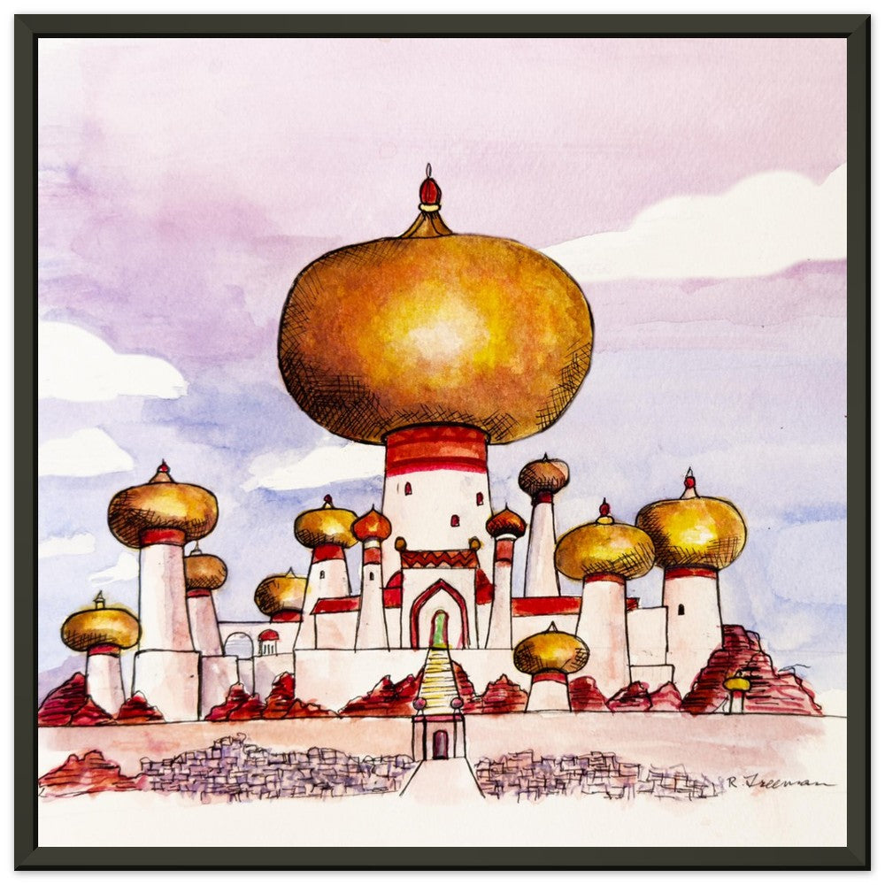 Jasmines Castle Disneys Aladdin - Framed Watercolor Print