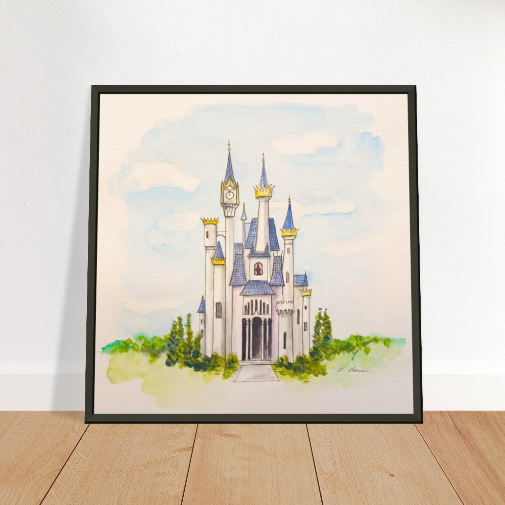 King Stefans Castle from Disneys Cinderella - Framed Poster Print