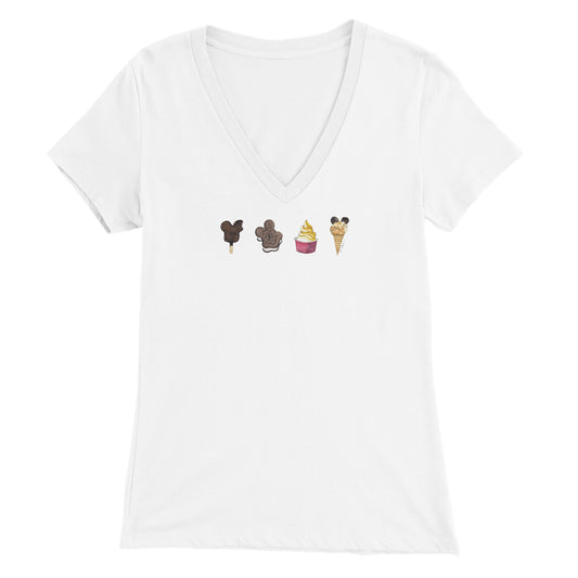 Disney Ice Cream Treats - Premium Womens V-Neck T-shirt