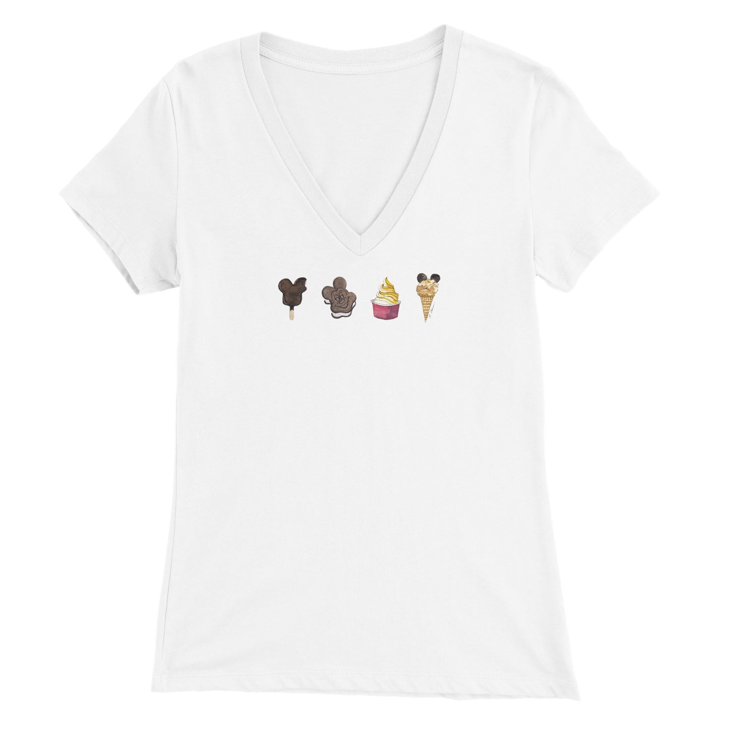 Disney Ice Cream Treats - Premium Womens V-Neck T-shirt