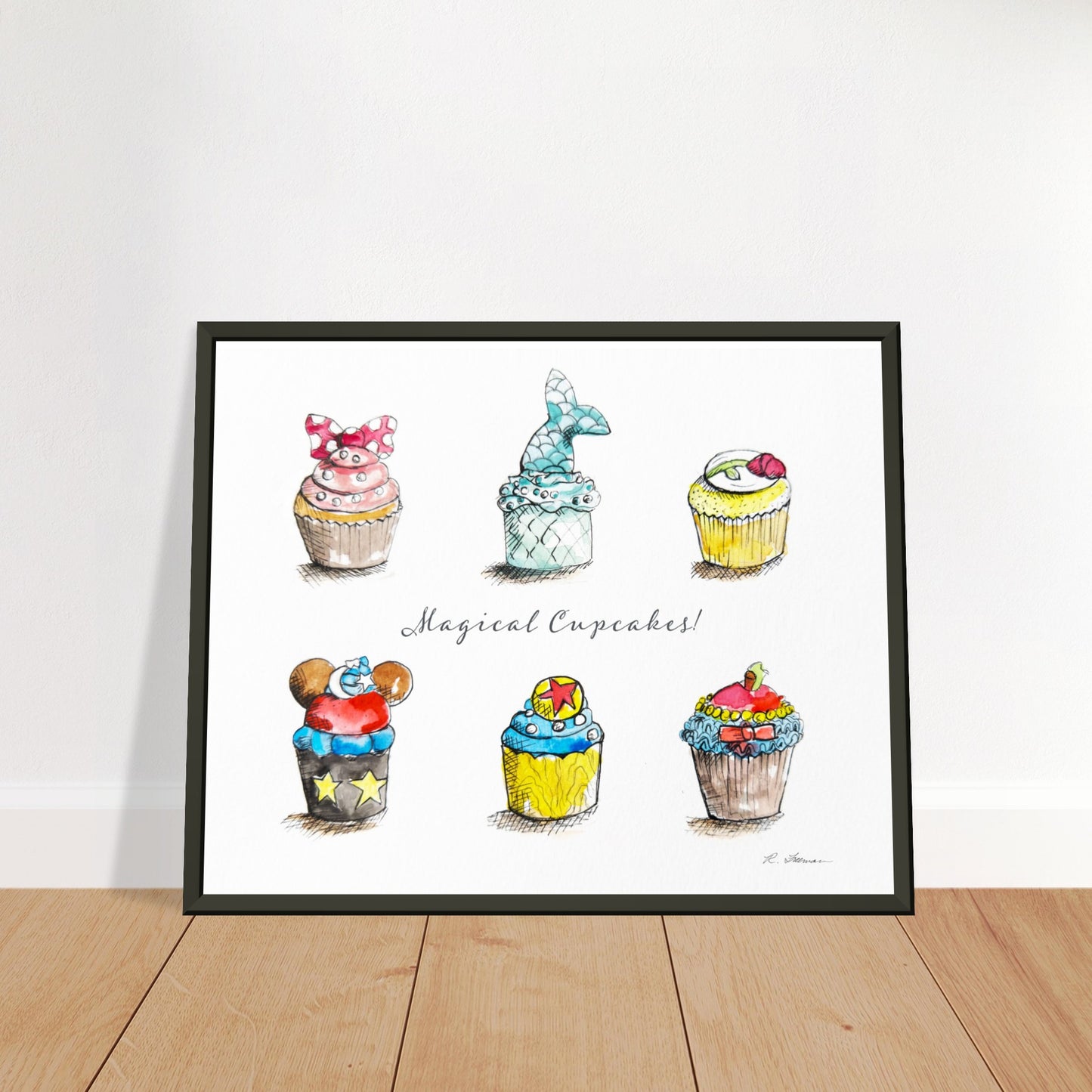 Magical Cupcakes Framed Watercolor