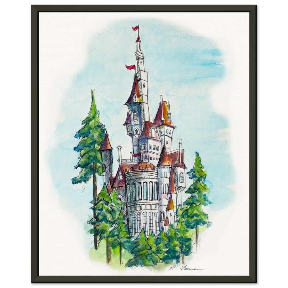 Beasts Castle from Disney - Framed Premium Matte Paper Poster