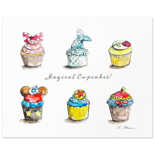 Magical Cupcakes Watercolor Print