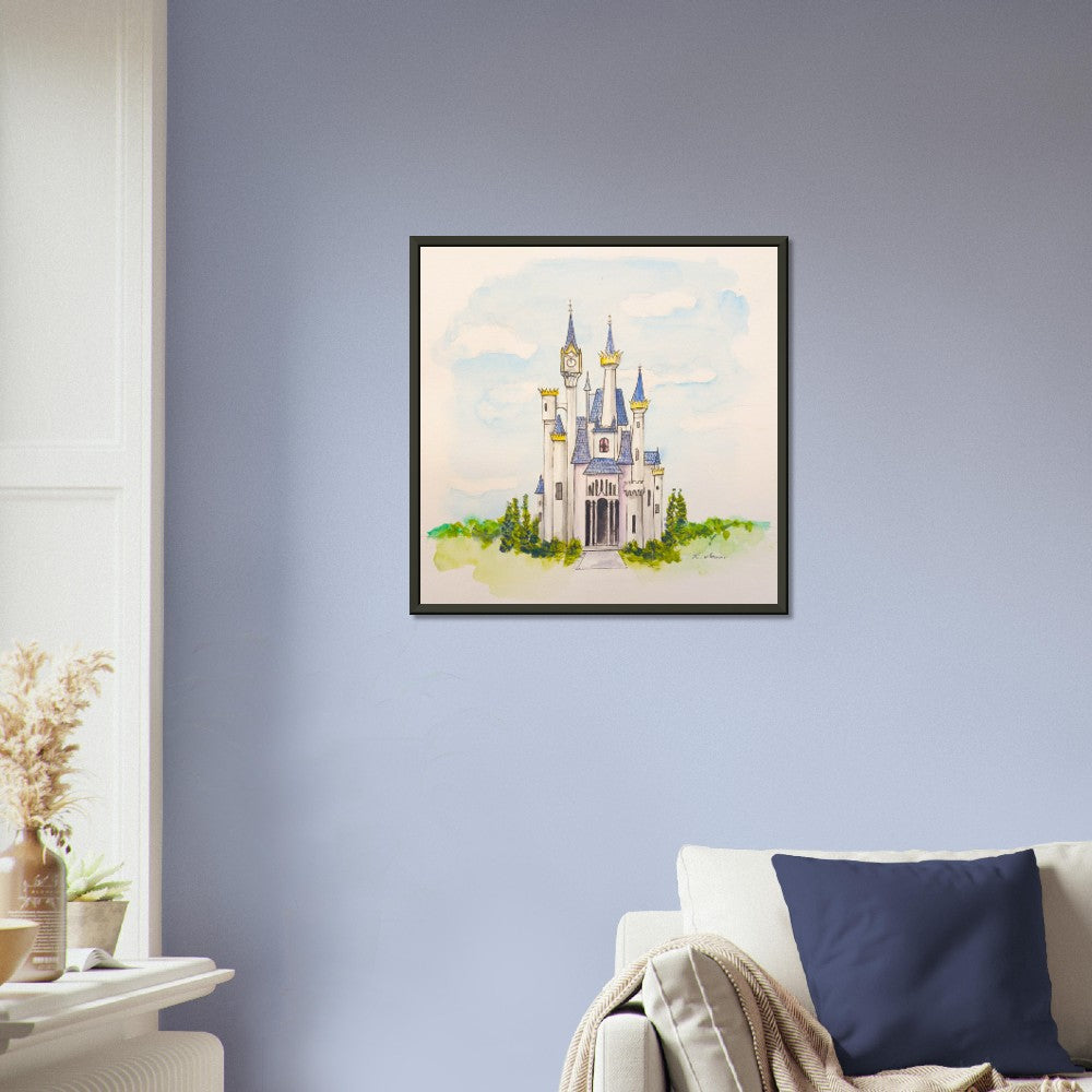 King Stefans Castle from Disneys Cinderella - Framed Poster Print