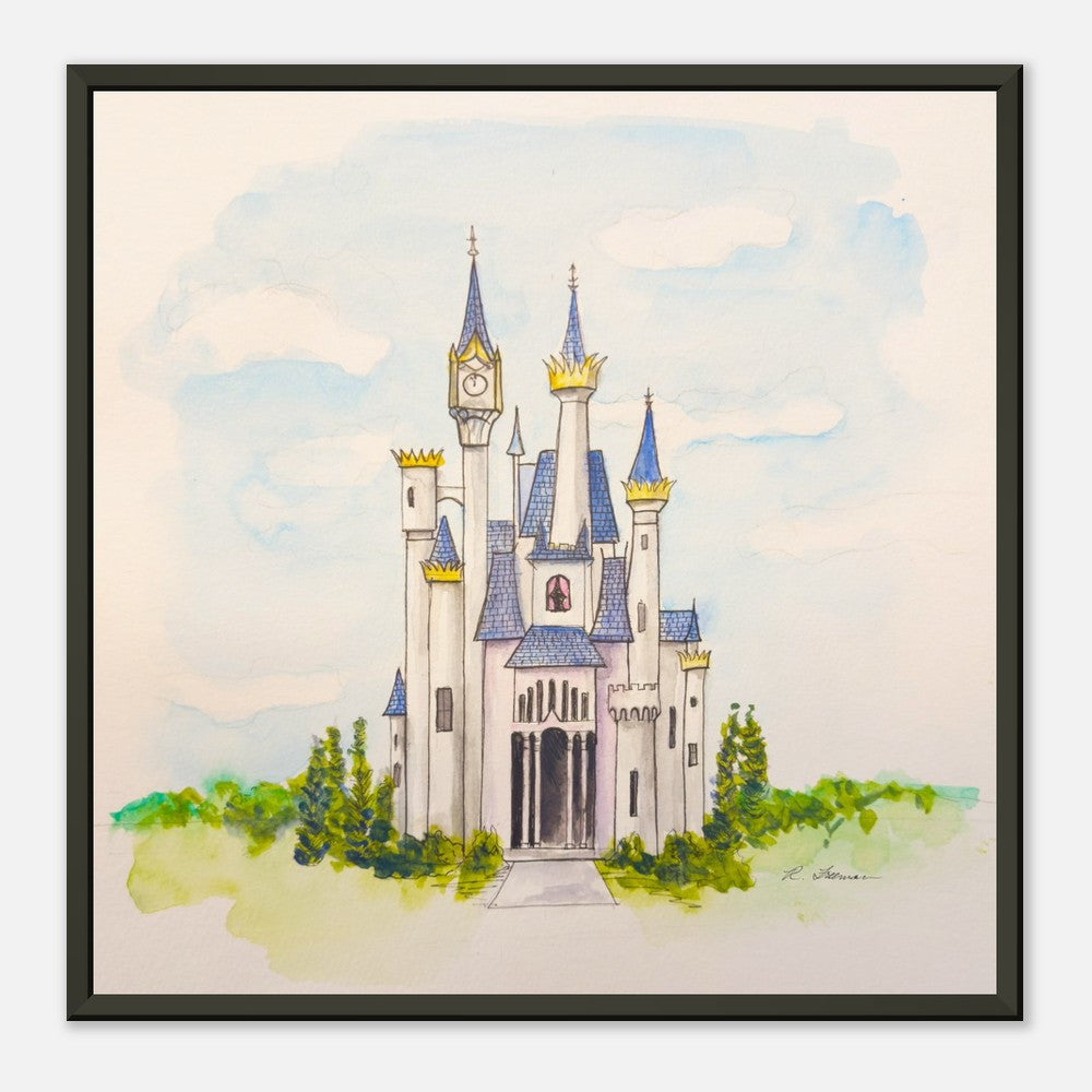 King Stefans Castle from Disneys Cinderella - Framed Poster Print