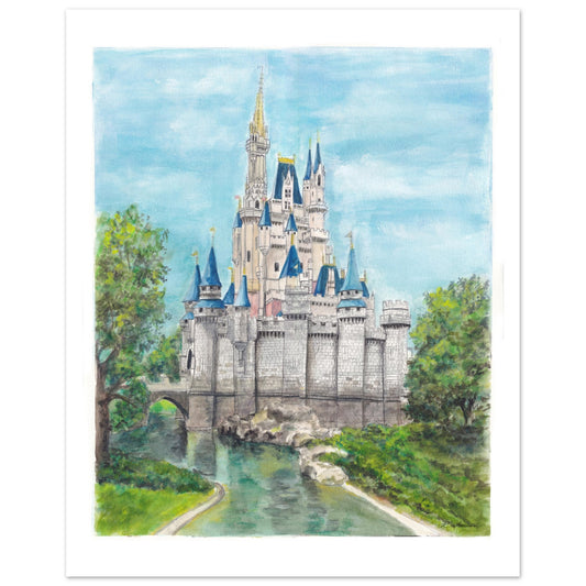 Cinderella Castle Watercolor Print
