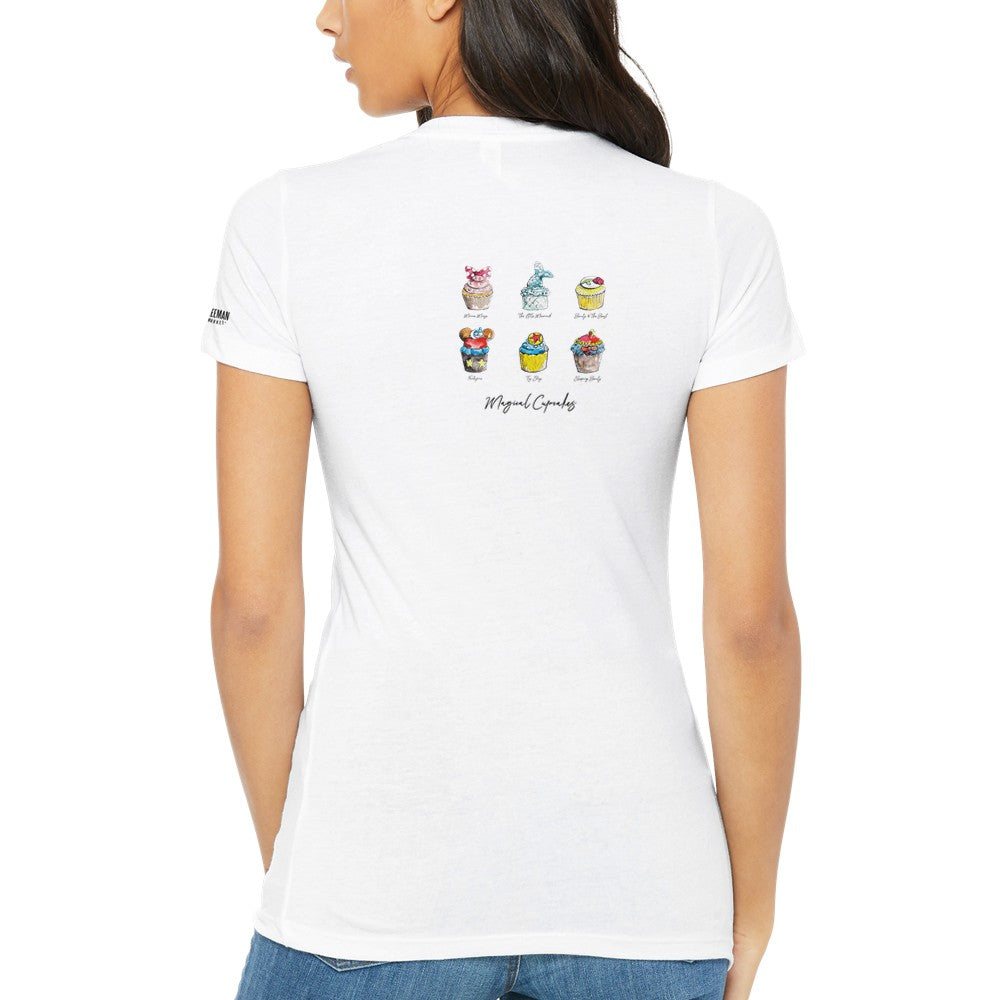 Magical Disney Cupcakes -Premium Womens Crewneck T-shirt