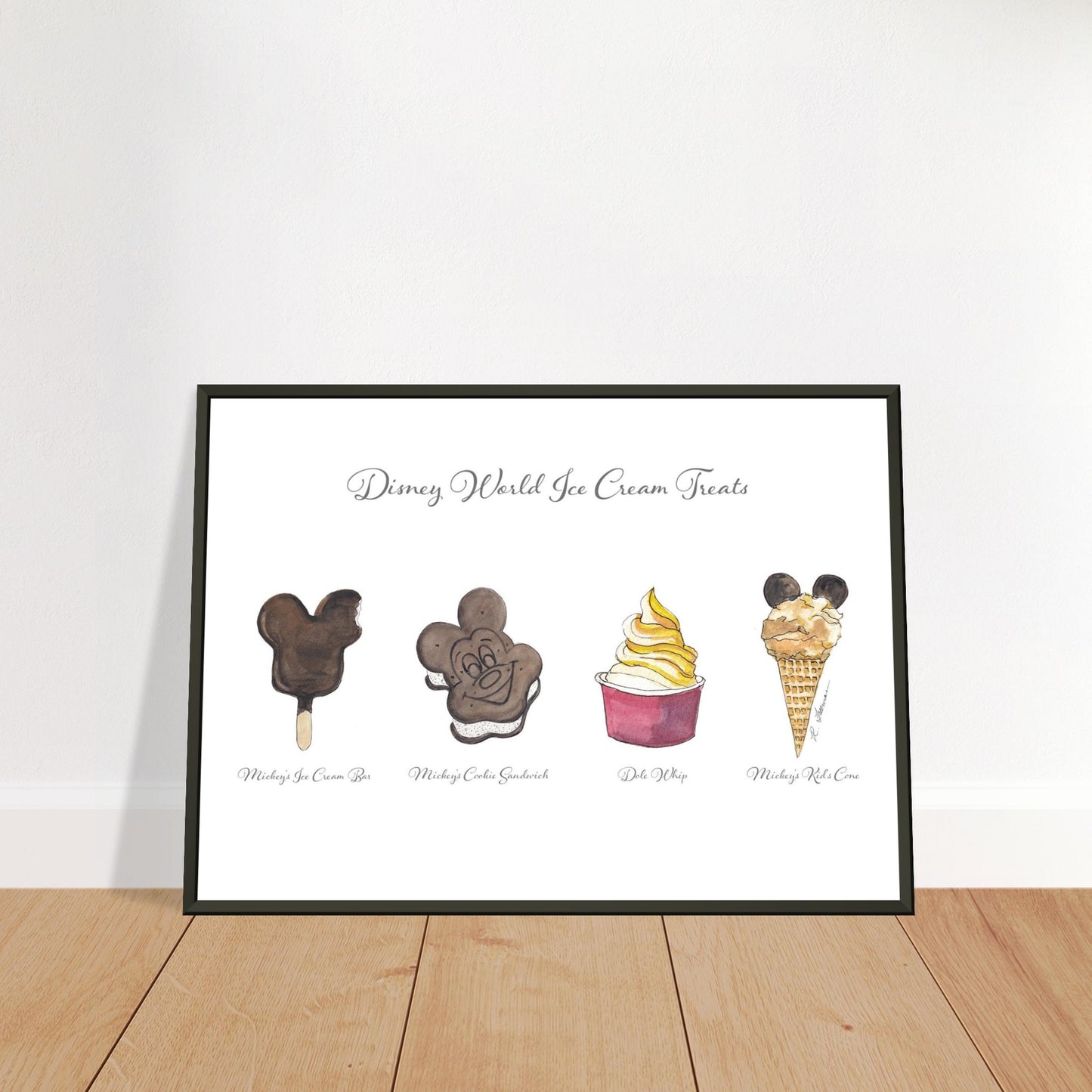 Disney World Ice Cream Treats - 20" x 28" Metal Framed Poster Print