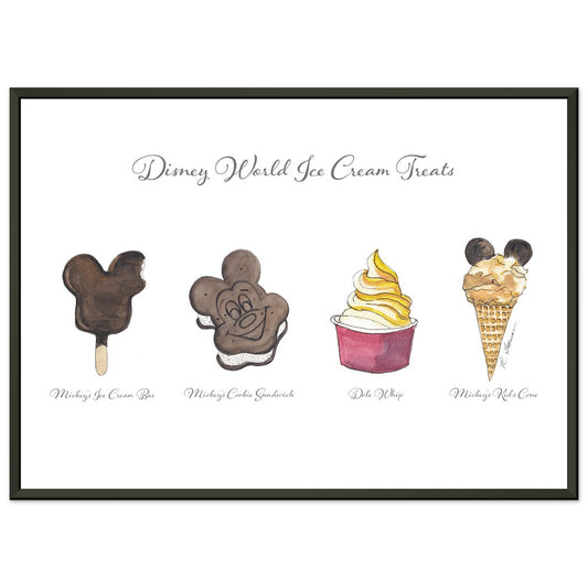 Disney World Ice Cream Treats - 20" x 28" Metal Framed Poster Print