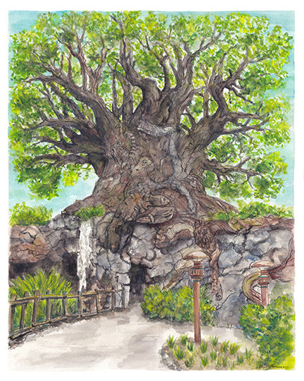 SET - 4 Disney Watercolor Prints - 16" x 20" Framed