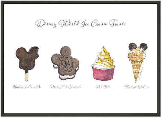 Disney World Ice Cream Treats - 20" x 28" Metal Framed Poster Print