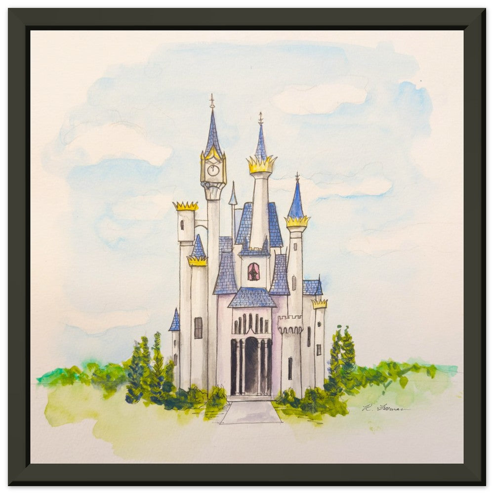 King Stefans Castle from Disneys Cinderella - Framed Poster Print