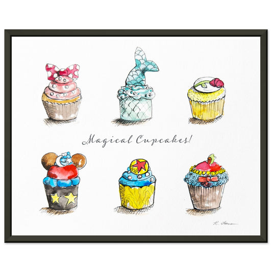 Magical Cupcakes Framed Watercolor