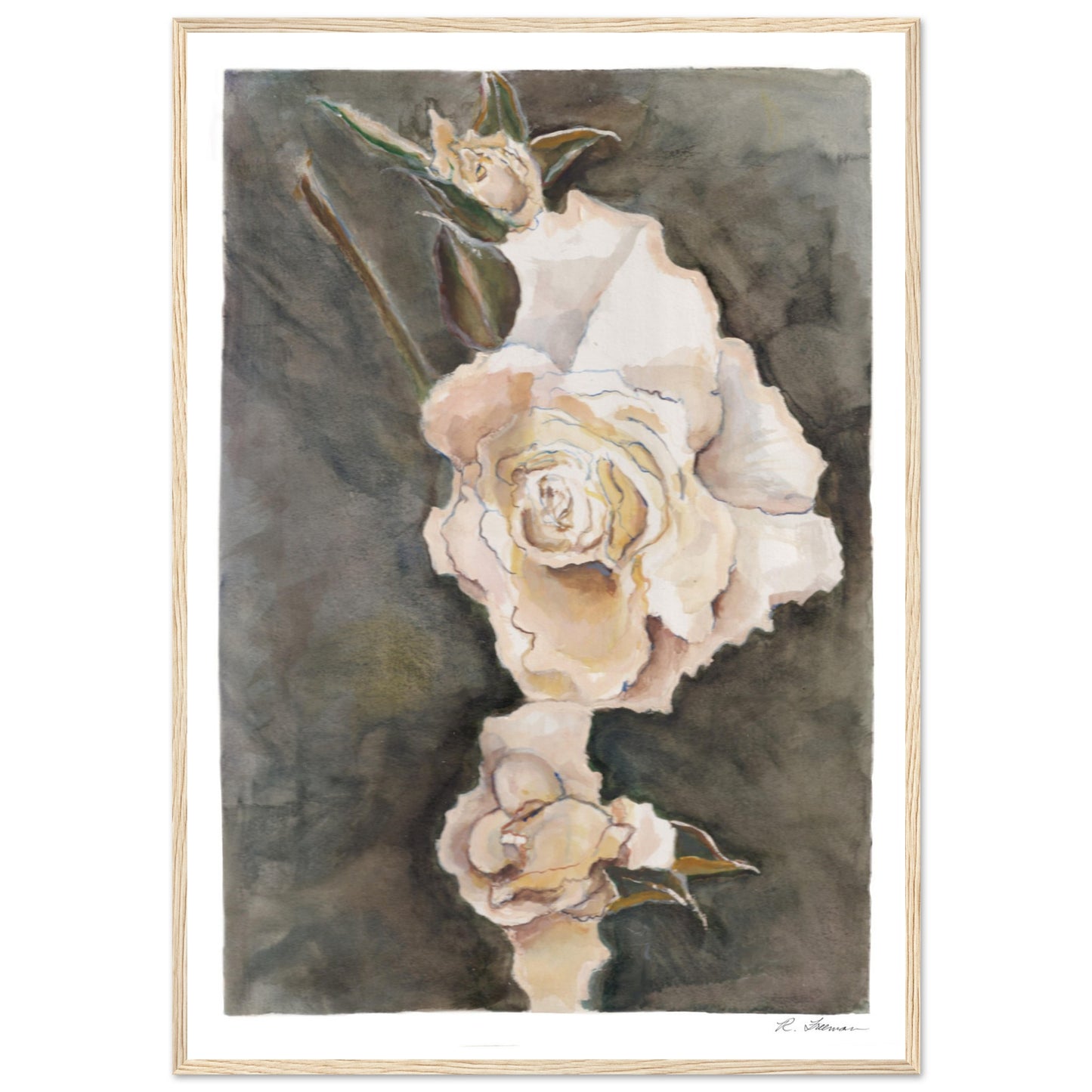 White Roses - Framed Poster Print